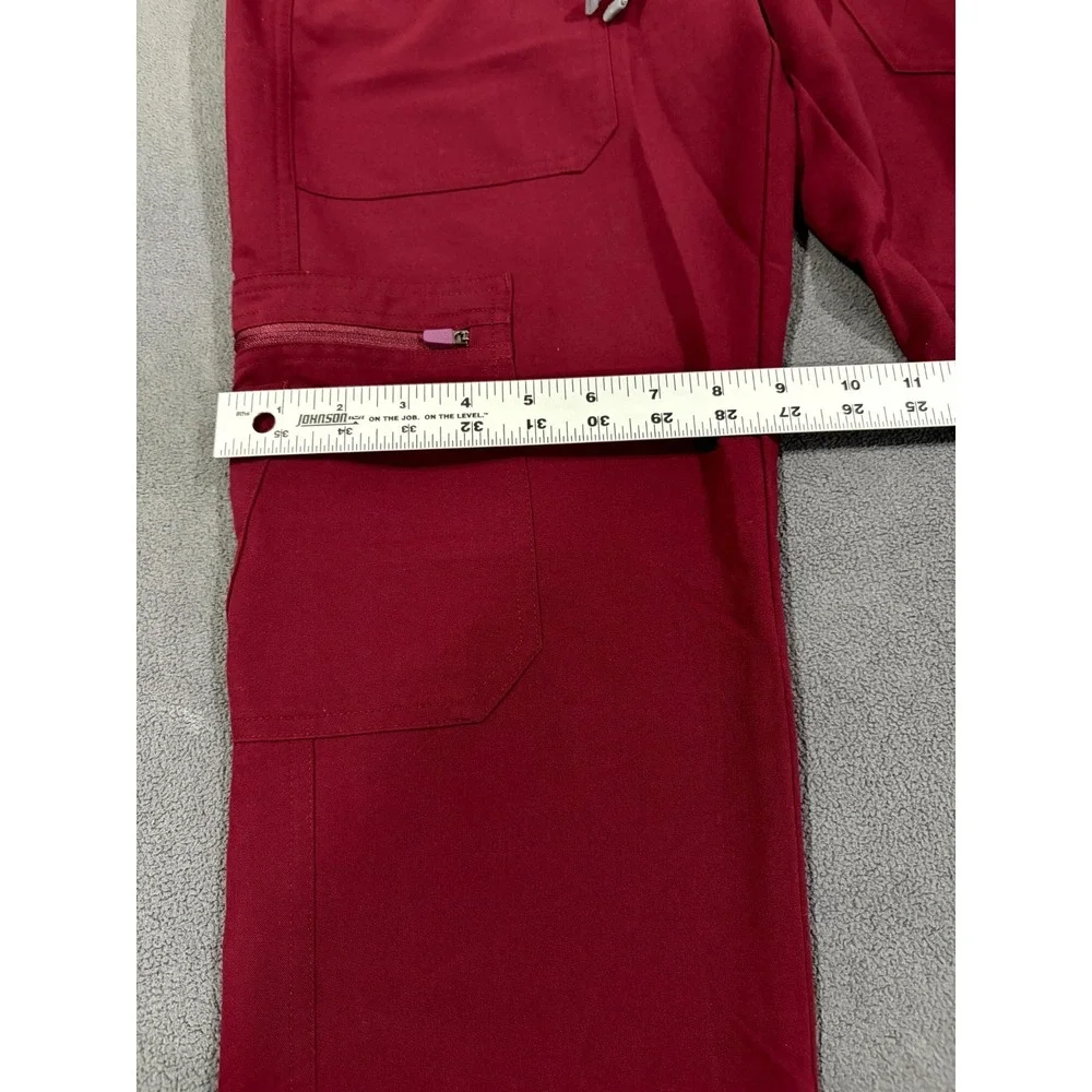 FIGS Technical Collection Cargo Scrub Pants Mens XS/S Red Drawstring Stretch
